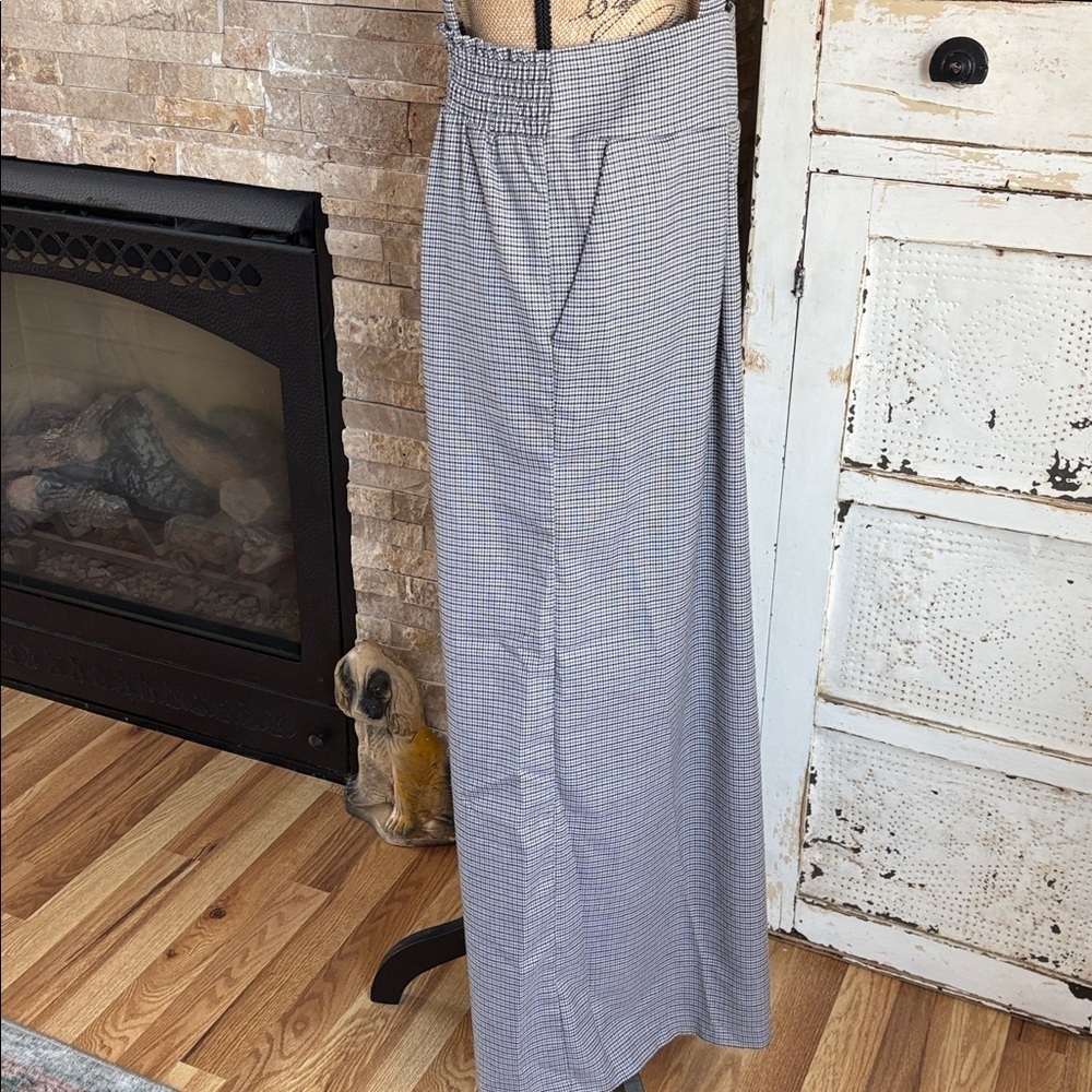 Wild Fable black and gray houndstooth pleated pockets wide leg overall jumpsuit - Picture 8 of 16